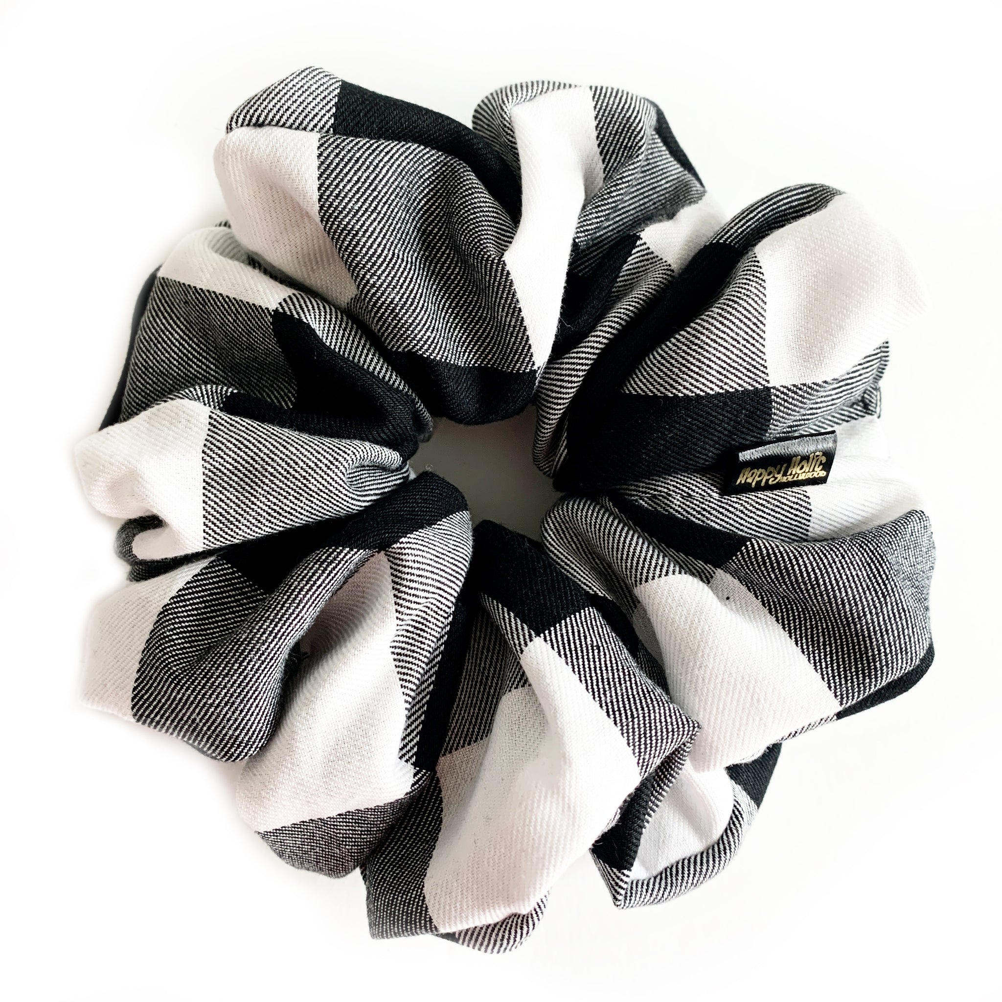 Scrunchie Cotton Checkered BxW