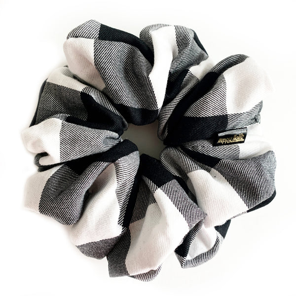 Scrunchie Cotton Checkered BxW