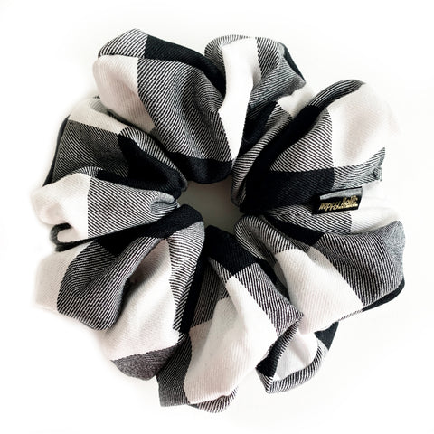 Scrunchie Cotton Checkered BxW