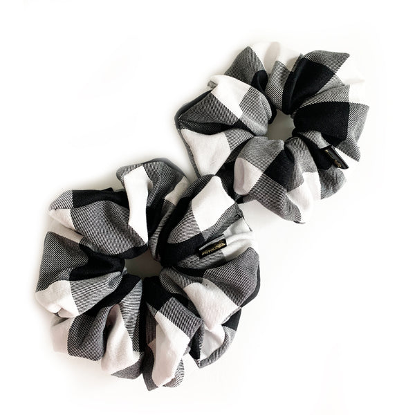 Scrunchie Cotton Checkered BxW