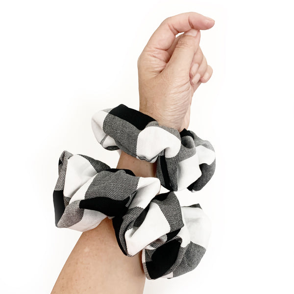 Scrunchie Cotton Checkered BxW