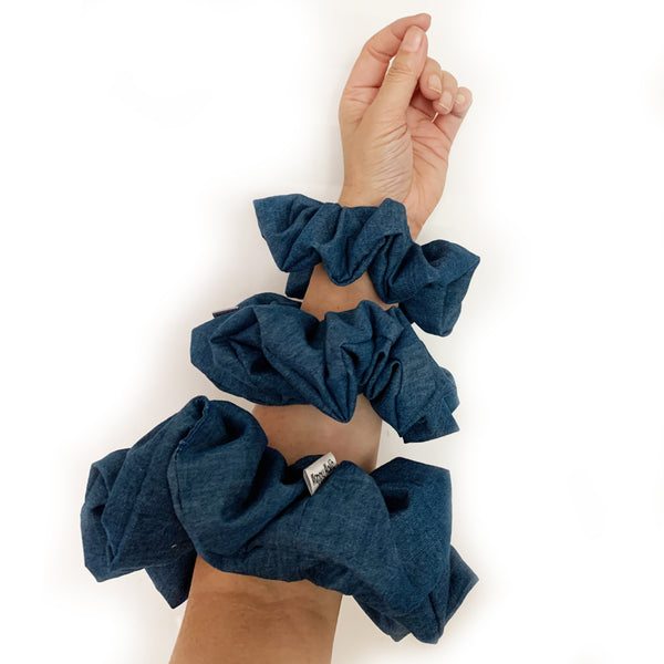 Scrunchie Denim Blue color