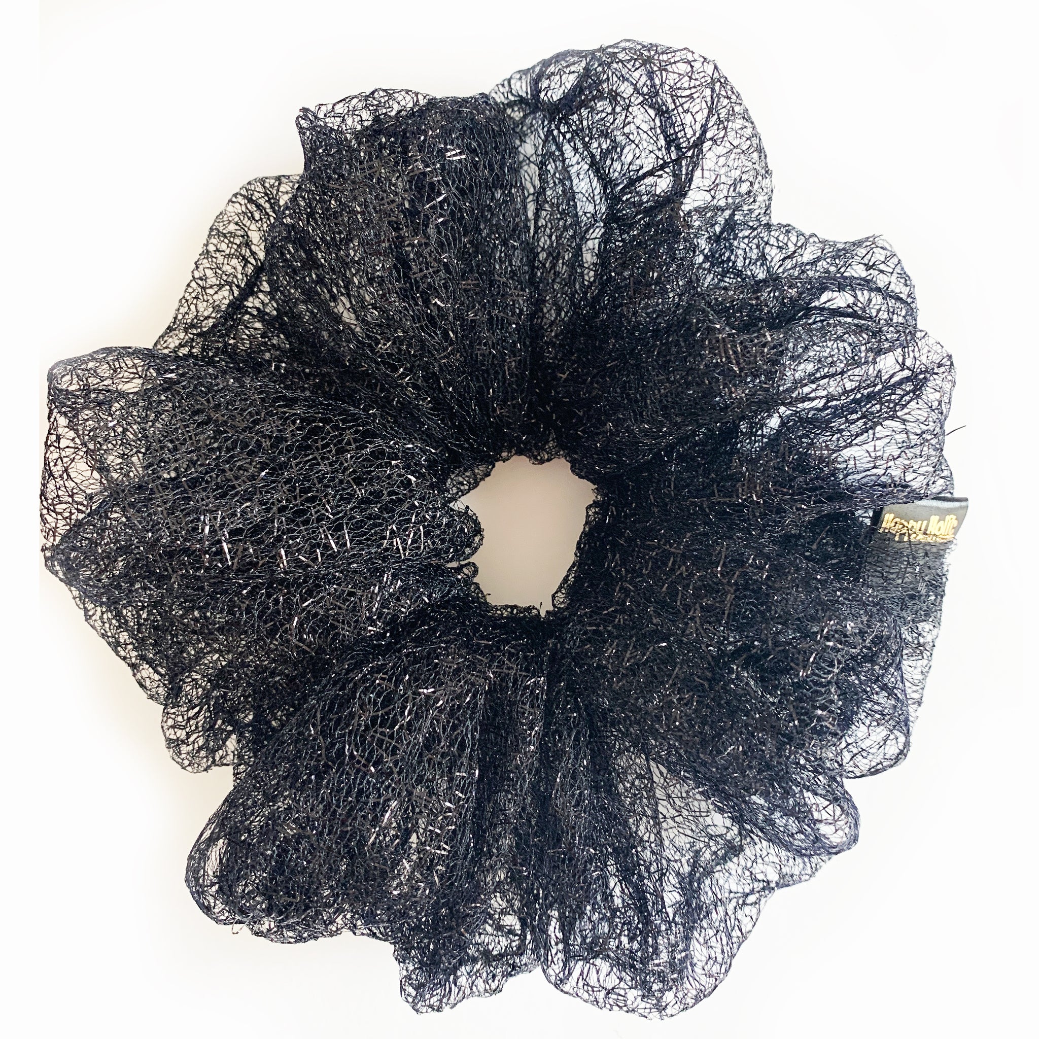 Scrunchie Mesh Glitter Black color