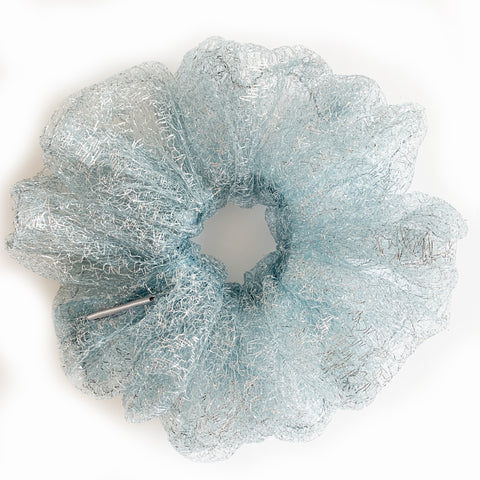 Scrunchie Mesh Glitter Silver color