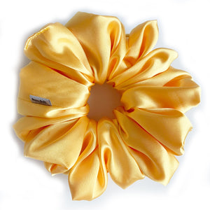 Scrunchie Satin Sunshine Yellow color