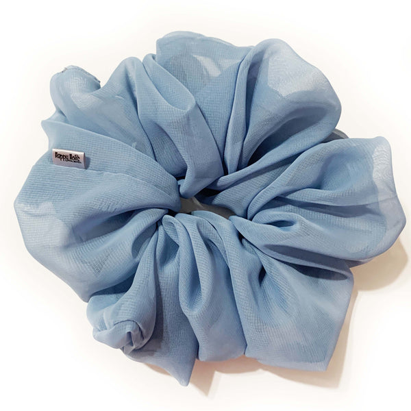 Scrunchie Chiffon Grey Blue color