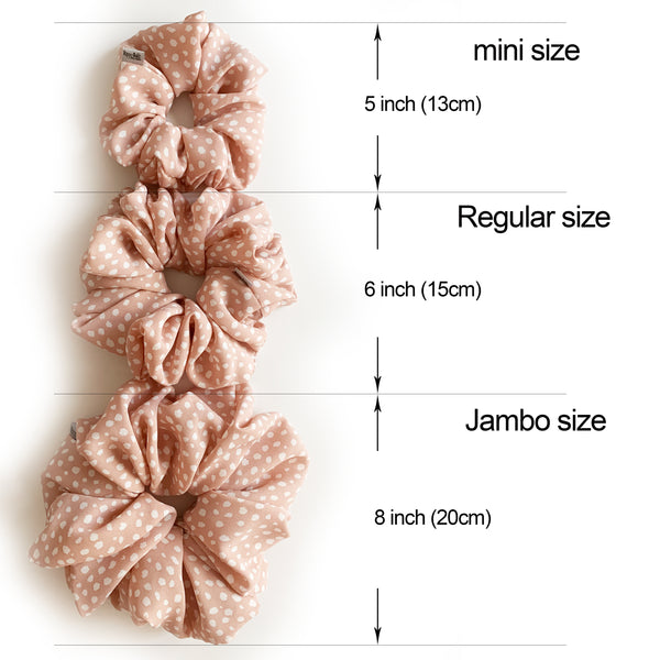 Scrunchie Chiffon Salmonpink White Dots color