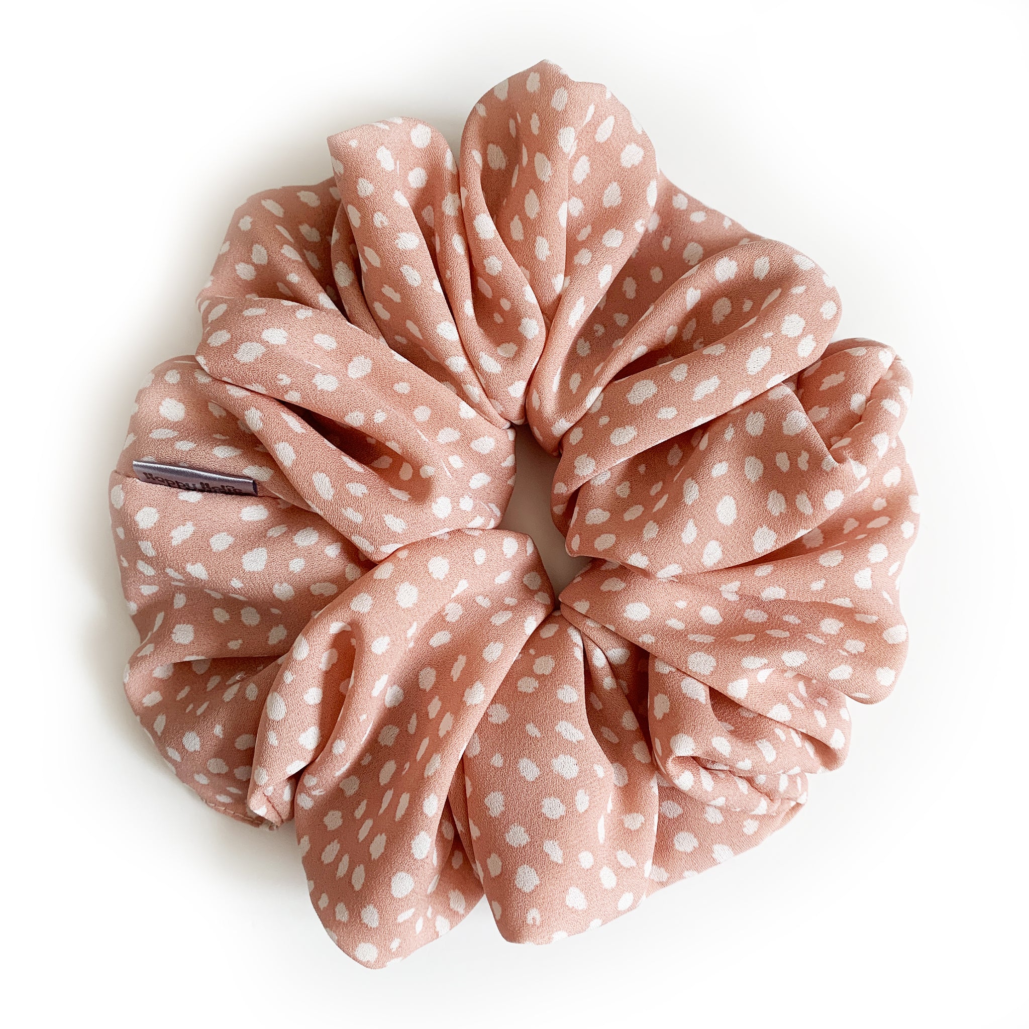 Scrunchie Chiffon Salmonpink White Dots color