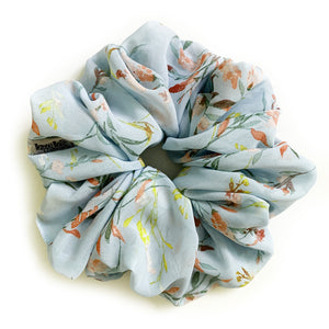 Scrunchie Chiffon Sky Blue Flower color