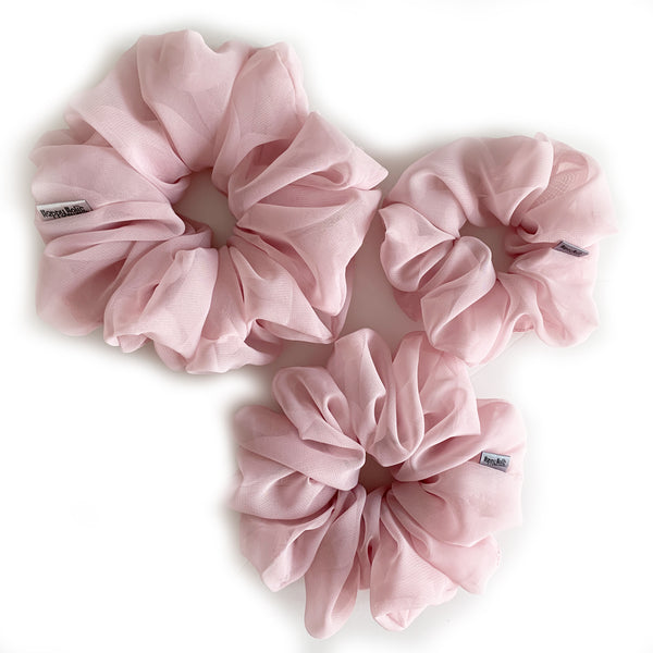 Scrunchie Chiffon SmokyPink color