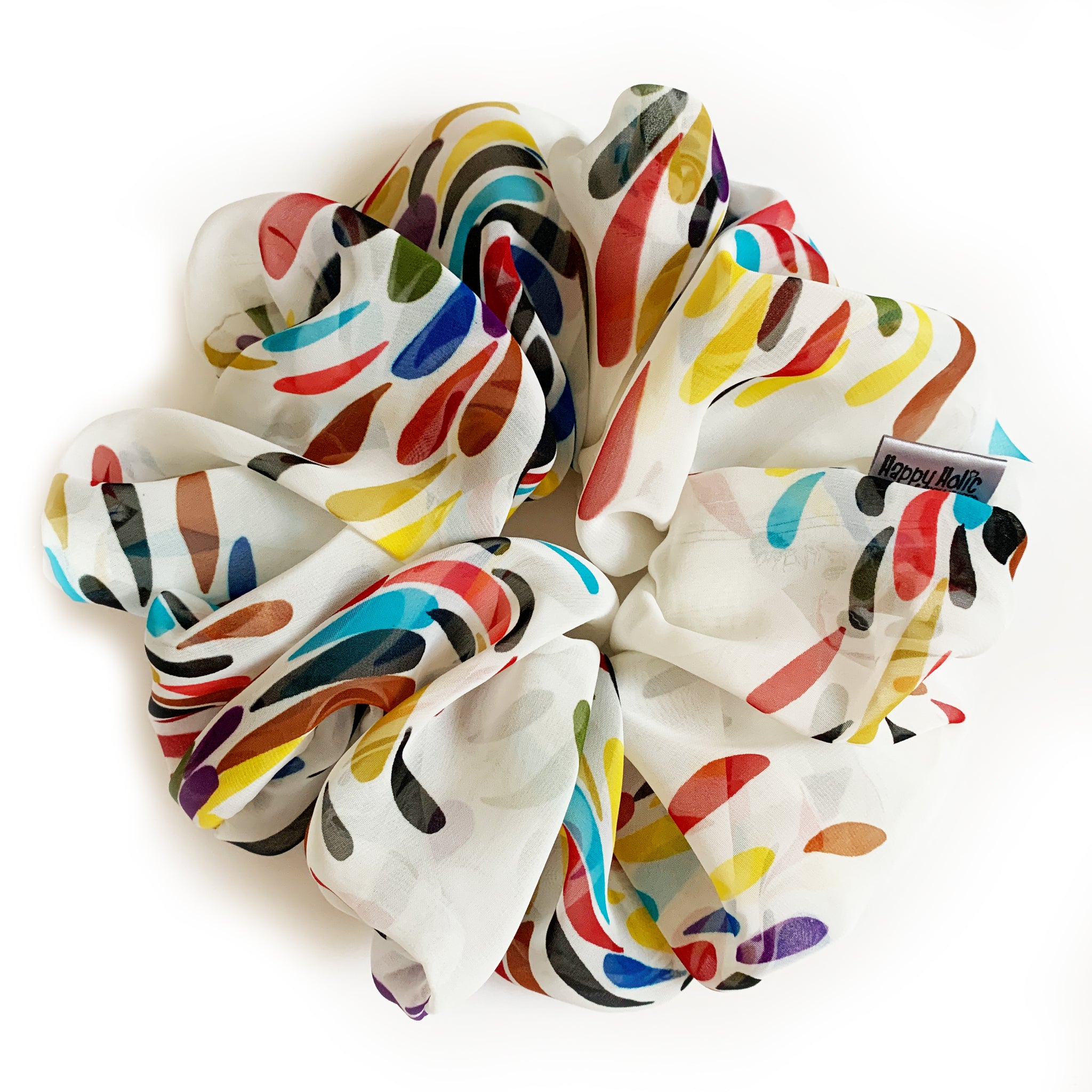 Scrunchie Chiffon White Fireworks color