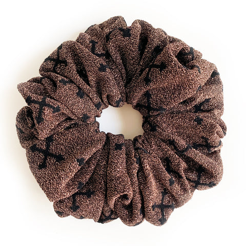 Scrunchie Glitter Brown Cross color