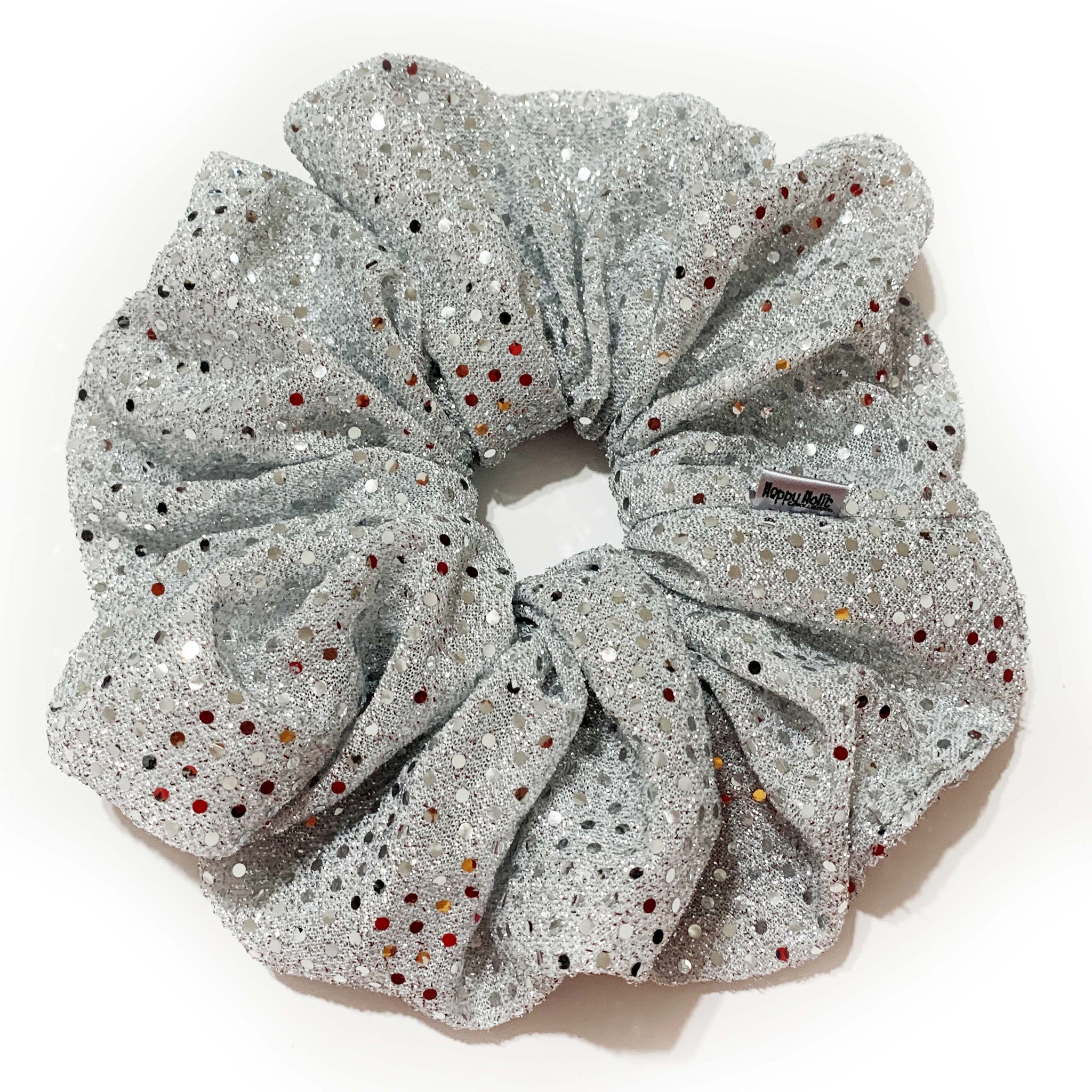 Scrunchie Glitter White Silver color