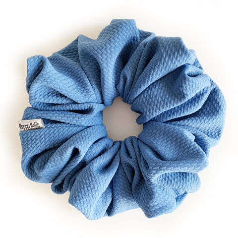 Scrunchie Knit Waffle Blue Color