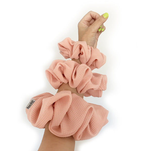 Scrunchie Knit Waffle Salmon Color