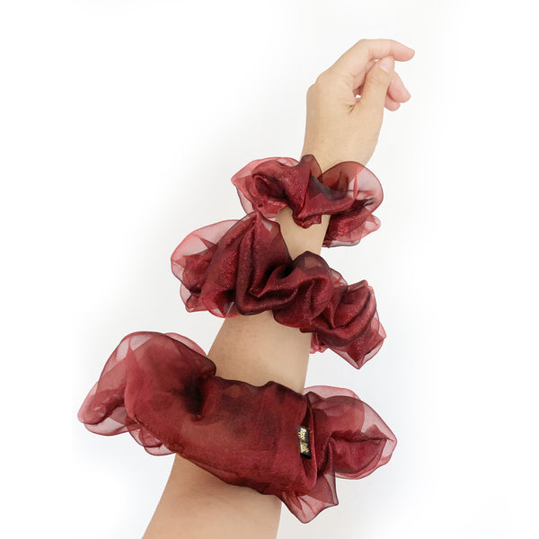 Scrunchie Organdy Bordeaux color