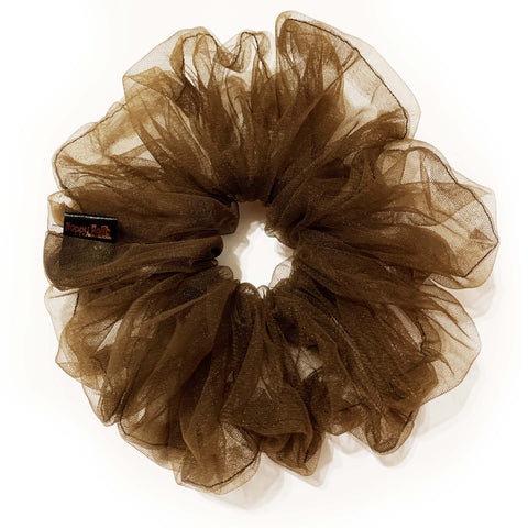 Scrunchie Soft Tulle Brown color