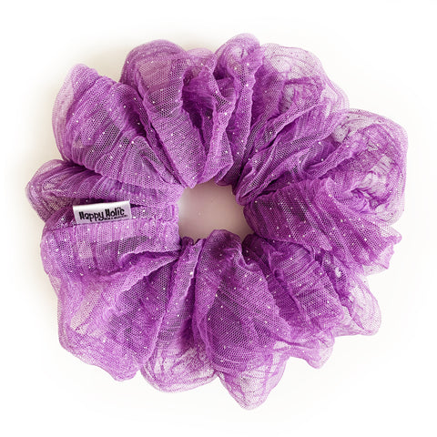Scrunchie Soft Tulle Purple Glitter color