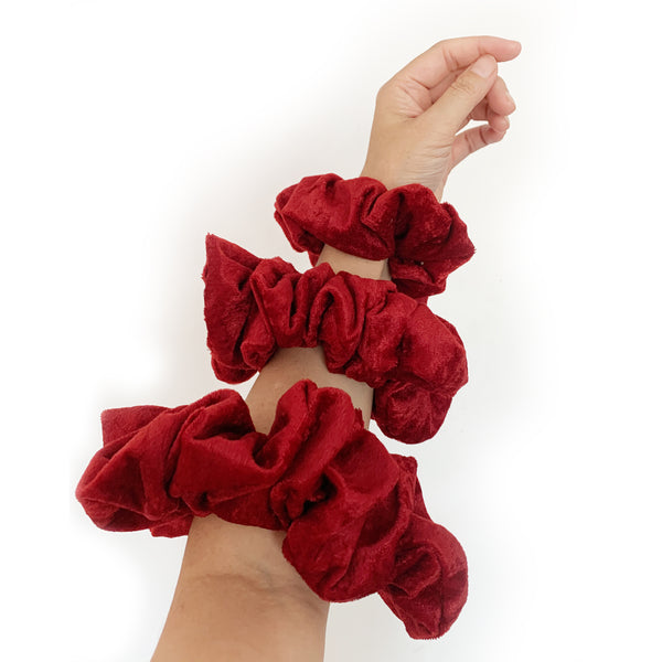 Scrunchie Velvet Bordeaux color