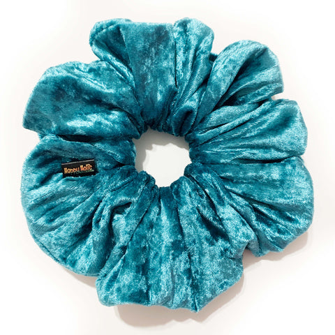 JAMBO size Scrunchie Velvet Turquoise color